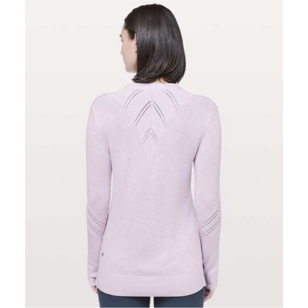 Lululemon Time To Restore Sweater Sheer Lilac, Medium Crew Neck Longer Length